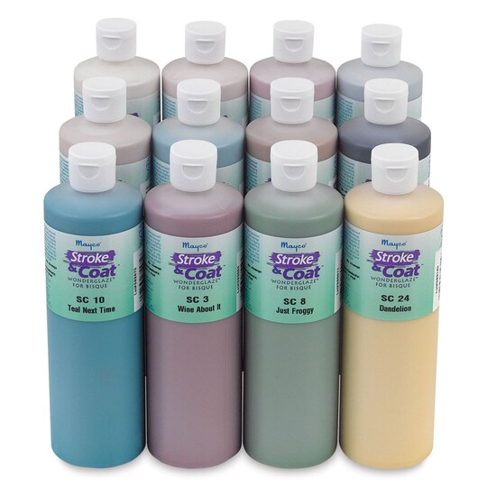 Mayco; Mayco Stroke & Coat Wonderglaze Kit - Bottle, 16 oz, Wonderglaze Kit 2; Category:Glazes; Image:1